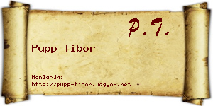 Pupp Tibor névjegykártya